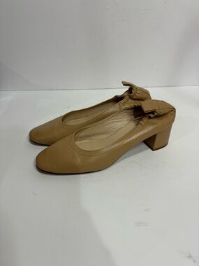 Everlane The Day Heel - Italian Leather Block Heel - Tan Size 9.5